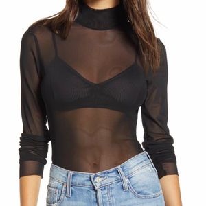 AFRM Mesh Turtleneck Top
